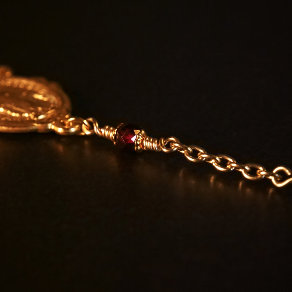 Ave Maris Stella Rosary | Handmade Aquamarine/Garnet Rosary